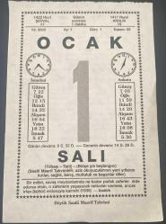 1 OCAK 2002 - TAKVİM YAPRAĞI - DOĞUM GÜNÜ HEDİYESİ - BÜYÜK SAATLİ MAARİF TAKVİMİ - ATATÜRK - SABİH ŞENDİL - NACİ KASIM - HZ. MUHAMMED'İN MEKKEYE GİRİŞİ - DAHA ÖLMEK İSTEMİYORUM ADLI KISA YAZI
