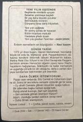 1 OCAK 2002 - TAKVİM YAPRAĞI - DOĞUM GÜNÜ HEDİYESİ - BÜYÜK SAATLİ MAARİF TAKVİMİ - ATATÜRK - SABİH ŞENDİL - NACİ KASIM - HZ. MUHAMMED'İN MEKKEYE GİRİŞİ - DAHA ÖLMEK İSTEMİYORUM ADLI KISA YAZI