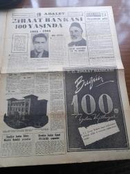 Adalet Gazetesi - 20 Kasım 1963 - Atatürk'ü Anlamak Köşe Yazısı - İşçilere Seçme Hakkı Tanınıyor - Ankara'da Seçimlerin Neticeleri Neden Geç Alınmıştır - Asaletmeap Davası Bugün - Ragıp Gümüşpala Dedi Ki Millet Adalet Partisinin İledir - Nedim Ökmen Hakkında İki Davaya Bakıldı - İş Bankası İle İlgili Açıklama - İslam'ın Nuru Mevlana Yazan Cenap Yakar Yazı Dizisi - Türkiye'nin Modern Doğum Evi Adana'da - Bir Gazetecinin Not Defteri Yazan Cehdi Şahingiray -  Ziraat Bankası 100 Yaşında - T.C. Ziraat Bankası Genel Müdürü Akil Kitapçı - Haluk Kansu'nun 100. Yıl Demeci - Hayvan Çiftliği George Orwell'den Çeviren Mustafa Yazgan Yazı Dizisi - Sultan Aziz Yazan Kispetlioğlu - Sempatik Ses Sanatkarı Kazım Birol Şen Çalar Plaklarında Dinleyiniz - Türkiye İtalya Önünde - Maç 14.30 Da Radyoda Naklen Yayınlanacak - Fenerbahçe İzmir İçin Dün Gece Kampa Girdi -  Zurich Antrenörü Maurer Galatasaray'ı Eleyecegiz Dedi