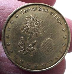 2014 (1435) LİBYA 1/4 ÇEYREK DİNAR ORİJİNAL MADENİ PARASI 3N2AA1 NADİR