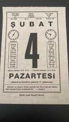 4 ŞUBAT 2002 - TAKVİM YAPRAĞI - DOĞUM GÜNÜ HEDİYESİ - BÜYÜK SAATLİ MAARİF TAKVİMİ - ATATÜRK - BEHÇET NECATİGİL - ŞUBAT AYINDA , BAHÇIVANLIK , SEBZELER, BALIKLAR, ÇİÇEKLER İLE İLGİLİ BİLGİ