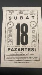 18 ŞUBAT 2002 - TAKVİM YAPRAĞI - DOĞUM GÜNÜ HEDİYESİ - BÜYÜK SAATLİ MAARİF TAKVİMİ - ATATÜRK - HEİNRİCH BÖLL-MELAHAT TOĞAR - MELAHAT TOĞAR'IN VEFATI -MİCHELANGELO'NUN VEFATI - KAÇACAKMIŞ ADLI KISA YAZI
