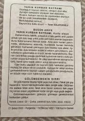 21 ŞUBAT 2002 - TAKVİM YAPRAĞI - DOĞUM GÜNÜ HEDİYESİ - BÜYÜK SAATLİ MAARİF TAKVİMİ - ATATÜRK - TURAN KALAYCIOĞLU - ARİFE - GÜLÜMSEMENİN SIRRI ADLI KISA YAZI