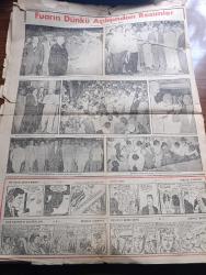 Yeni Asır Gazetesi - 21 Ağustos 1956 - Ticaret Vekili Zeyyad Mandalinci Muhim Bir Nutukla İzmir Fuarını Açtı - İktisadi Şartlar Lehimizdedir Yazan Şevket Bilgin Köşe Yazısı - Dün Akşam İzmir'e Gelen Ve Fuarı Gezen Reisicumhur Celal Bayar'a Çok Hararetli Sevgi Tezahürleri Yapıldı - Fuarın Açılması Münasebetiyle Eisenhower'in Türk Milletine Dünkü Mesajı - İzmir Belediye Reisi Enver Dündar Başar'ın Nutku - Türk Silahlı Kuvvetler Sergisi Törenle Açıldı - Mehter Takımı Kara Kuvvetleri Sergisinde - Dünkü Borsa Hareketleri - Bugün Yapılacak Olan Yelken Yarışları - Beynelmilel Tenis Maçları - O Siyah Gözler Foto Roman - Türk Ticaret Bankasının Ajansı Açıldı - Londra Konferansında John Foster Dulles'ın Teklifleri -  Film Yıldızı İnci Birol Fuar Çamlık Senar Aile Bahçesinde - İzmir Fuarın Dünkü Açılışından Resimler - Jet Uçaklarının Esrarı Çizgi Roman - Hafız Cehdi Çizgi Roman - Nick Carter'ın Maceraları Çizgi Roman - Dedektif Demir Bilek Çizgi Roman