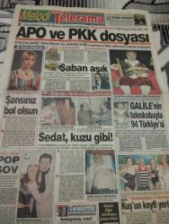 SABAH MELODİ GAZETESİ VE SABAH TELERAMA GAZETESİ KADINLARA ÖZEL GAZETESİ - 10 Nisan 1994 -Karikatürler-Walt Disney/Boncuk-Mort Walker-Dick Browne/Bizim Aile-Tom Armstrong/Marvin-Graham Allen-John Dodd/Kral Kedi-Süleyman Turan/Dön Artık-Astroloji-Bülent Kısa-Klinik-Meltem Pusat-Telerama Programı-Sabah Filmleri-Öğlen Filmleri-Akşam Filmleri-Erdoğan Sevgin-apo ve PKK dosyası-siyaset meydanı-ali kırca-abdullah öcalan-güneydoğu-feyyaz tokar-yemek edebiyatı-pazar tombalası-deniz arcak-bizimkiler-şaban aşık-rıfat ılgaz-funda köseoğlu-naşit özcan-inek şaban-galile-levent kırca-ismi lazım değil-bülent şar-sonradan görmeler-erol kardeseci-yeşim isenlik -billur kalkavan-toprak sergen-seden gürel-yonca evcimik-sinan erkoç-grup tetris-ayşe ersayın-ebru cündübeyoğlu-bir eski tüfek-yiyorum yiyorum doymuyorum-neler oluyor hayatta-sürücünün rehberi-otomobil kiralama-halit kıvanç-saffet beni affet-sadri alışık-selma güneri-neriman köksal