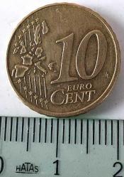 2002 ALMANYA 10 EURO CENT (J) ORİJİNAL ALTIN RENKLİ BAKIR-ALÜMİNYUM-ÇİNKO-KALAY ALAŞIMI MADENİ PARASI RR1LLL2 NADİR