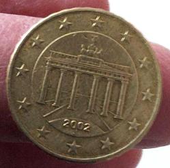 2002 ALMANYA 10 EURO CENT (J) ORİJİNAL ALTIN RENKLİ BAKIR-ALÜMİNYUM-ÇİNKO-KALAY ALAŞIMI MADENİ PARASI RR1LLL2 NADİR