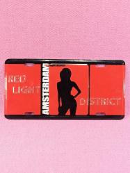 AMSTERDAM RED LIGHT DISTRICT ALÜMİNYUM METAL PLAKA