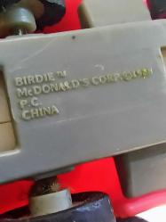 Vintage 1988 Birdie Bird Figür Plastik Çek Bırak Araba Figür McDonalds