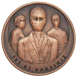 2022 Koronavirüs (Bronz) Darphane Hatıra Parası ''SERTİFİKALIDIR'