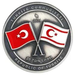 2024 Kıbrıs Barış Harekatı'nın 50. Yıl Dönümü (Okside Gümüş) Darphane Hatıra Parası ''SERTİFİKALIDIR'