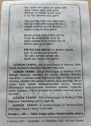 4 TEMMUZ 2001 - TAKVİM YAPRAĞI - DOĞUM GÜNÜ HEDİYESİ - BÜYÜK SAATLİ MAARİF TAKVİMİ - ATATÜRK - PİR SUL ABDAL - DENİZCİ BARBAROS HAYRETTİN'İN VEFATI - BİRLEŞİK AMERİKA'NIN İSTİKLALİNİ İLANI - NAPOLEON İSKENDERİYEYİ İŞGAL ETTİ - ÜNLÜ BİLGİN MADAM MARİE CURİE'NİN VEFATI