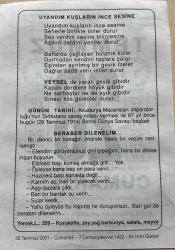 28 TEMMUZ 2001 - TAKVİM YAPRAĞI - DOĞUM GÜNÜ HEDİYESİ - BÜYÜK SAATLİ MAARİF TAKVİMİ - HACI BEKTAŞ VELİ - I.DÜNYA SAVAŞININ BAŞLANGICI - BERABER DİLENELİM ADLI YAZI
