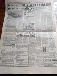 Kudret Gazetesi - 16 Ekim 1960 - Celal Bayar Ve Nedim Ökmen'in İrtikap Suçundan Beşer Sene Hapis Edilmeleri Talep Edildi - Yassıada'dan Notlar - Üç Adam Celal Bayar Adnan Menderes Ve Refik Koraltan Şimdi Ne Haldeler - Yassıada'dan Duruşmalarına Ait Program - Celal Bayar Dün Bir Avukat buldu - Adnan Menderes'in İki Avukat Müracaatı - Safa Yalçuk Ve Muavini Dün Tahliye Oldular - Yassıada'da Ecnebi Gazetecilerin İntibaları - Gelin Kaya Edebi Roman Yazan Muazzez Arıoba Yazı Dizisi - Yassıada Pul Serisi Tedavüle Çıktı - Son Teşebbüs Çizgi Roman - Küba Başbakanı Fidel Castro Bugün Bir Konuşma Yapacak - Hava Jeep'i 1965 Yılında Piyasaya Çıkabilecek - Kruşçef Amerika'dan Mağlup Olarak Döndü - Floransada Aşk Çeviren M. Alçe Yazı Dizisi - Yassıada'dan Fotoğraflar - Fenerbahçe 7 Karşıyaka 1 - Dekatlon Ankara Birinciliğinde İlk Gün Orhan Altan Başta - Balmumcu Çiftliğinde Tahliye Edilenler Fotoğraf - Fatin Rüştü Zorlu'nun Annesi Parasızlıktan Şikayetçi Fotoğraf - Sanıkların Yakınları Fotoğraf
