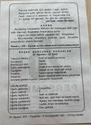 23 AĞUSTOS 2001 - TAKVİM YAPRAĞI - DOĞUM GÜNÜ HEDİYESİ - BÜYÜK SAATLİ MAARİF TAKVİMİ - GAZİ MUSATAFA KEMAL ATATÜRK - HÜSEYİN RİFAT - AHENK ADLI YAZI - BAŞAK BURCUNDA DOĞANLAR