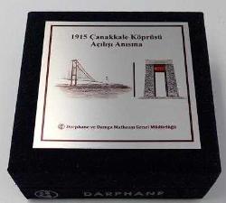 2022 1915 Çanakkale Köprüsü (Polymer Gümüş) Işıklı Kutusunda Darphane Hatıra Parası ''SERTİFİKALIDIR''