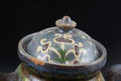 VİNTAGE DAMGALI SIRLI ÇAYDANLIK YADA SÜTLÜK  (DELİKLİ RAF