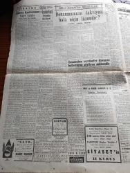 Cumhuriyet Gazetesi - 5 Ekim 1951 - Değişen Bir Terim Yazan Nadir Nadi Köşe Yazısı - Yakında Ankara'da Askeri Bir Konferans Toplanacak - Kunuri Kahramanı Albay Celal Dora Şehrimizde - Un Ve Ekmeğe Dair Tahdidat Kaldırıldı - İstanbul'un Seyrüsefer Davasını Hallettiğini Söyleyen Mühendis Vasıf Dokuman - Şinasinin Heykeli Çalındı - Akdeniz Olimpiyatları Bugün Açılıyor - Sadi Irmak Munich Üniversitesine Profesör Oldu - Bakan Tevfik İleri Pahalı Kitapları Tervic Ve Müdafaa Ediyor - Avrupa Güzellik Müsabakası - Ömer İnönü Hakkında Karar Temyiz Edildi -  Fransız Tiyatrosunun Kört Kaybı Yazan Reşat Nuri Güntekin - Sinemalarda 11 Matinesi Kaldırıldı - Moris Şövalye Pazar Günü Gelemiyor - Bulgaristan'da Kızılların Vahşeti - Memleket Hikâyesi Bebek Yazan Yaşar Kemal Yazı Dizisi - Keriman Halis - Cemal Reşit Rey - Spor Kaynaklarımızdan Biri Olan Darüşşafaka - Ordulararası Müsabakalara Katılan Atletler - Osmia Dolma Kalemi - Güzellik Yarışması Jüri Heyeti - Ferdi Tayfur - Vasfi Rıza Zobu -