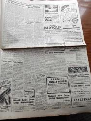 Cumhuriyet Gazetesi - 5 Ekim 1951 - Değişen Bir Terim Yazan Nadir Nadi Köşe Yazısı - Yakında Ankara'da Askeri Bir Konferans Toplanacak - Kunuri Kahramanı Albay Celal Dora Şehrimizde - Un Ve Ekmeğe Dair Tahdidat Kaldırıldı - İstanbul'un Seyrüsefer Davasını Hallettiğini Söyleyen Mühendis Vasıf Dokuman - Şinasinin Heykeli Çalındı - Akdeniz Olimpiyatları Bugün Açılıyor - Sadi Irmak Munich Üniversitesine Profesör Oldu - Bakan Tevfik İleri Pahalı Kitapları Tervic Ve Müdafaa Ediyor - Avrupa Güzellik Müsabakası - Ömer İnönü Hakkında Karar Temyiz Edildi -  Fransız Tiyatrosunun Kört Kaybı Yazan Reşat Nuri Güntekin - Sinemalarda 11 Matinesi Kaldırıldı - Moris Şövalye Pazar Günü Gelemiyor - Bulgaristan'da Kızılların Vahşeti - Memleket Hikâyesi Bebek Yazan Yaşar Kemal Yazı Dizisi - Keriman Halis - Cemal Reşit Rey - Spor Kaynaklarımızdan Biri Olan Darüşşafaka - Ordulararası Müsabakalara Katılan Atletler - Osmia Dolma Kalemi - Güzellik Yarışması Jüri Heyeti - Ferdi Tayfur - Vasfi Rıza Zobu -