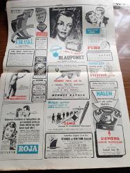 Cumhuriyet Gazetesi - 5 Ekim 1951 - Değişen Bir Terim Yazan Nadir Nadi Köşe Yazısı - Yakında Ankara'da Askeri Bir Konferans Toplanacak - Kunuri Kahramanı Albay Celal Dora Şehrimizde - Un Ve Ekmeğe Dair Tahdidat Kaldırıldı - İstanbul'un Seyrüsefer Davasını Hallettiğini Söyleyen Mühendis Vasıf Dokuman - Şinasinin Heykeli Çalındı - Akdeniz Olimpiyatları Bugün Açılıyor - Sadi Irmak Munich Üniversitesine Profesör Oldu - Bakan Tevfik İleri Pahalı Kitapları Tervic Ve Müdafaa Ediyor - Avrupa Güzellik Müsabakası - Ömer İnönü Hakkında Karar Temyiz Edildi -  Fransız Tiyatrosunun Kört Kaybı Yazan Reşat Nuri Güntekin - Sinemalarda 11 Matinesi Kaldırıldı - Moris Şövalye Pazar Günü Gelemiyor - Bulgaristan'da Kızılların Vahşeti - Memleket Hikâyesi Bebek Yazan Yaşar Kemal Yazı Dizisi - Keriman Halis - Cemal Reşit Rey - Spor Kaynaklarımızdan Biri Olan Darüşşafaka - Ordulararası Müsabakalara Katılan Atletler - Osmia Dolma Kalemi - Güzellik Yarışması Jüri Heyeti - Ferdi Tayfur - Vasfi Rıza Zobu -