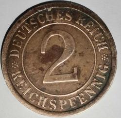 ALMANYA 1925 A    2 PFENNIG