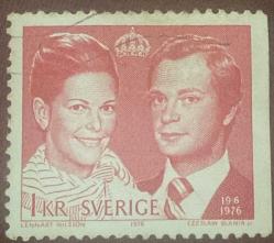 İsveç Pulu - Sweden ( Sverige ) Stamp - Postadan Geçmiş Pul Filateli -  Kral Carl XVI Gustaf ve Kraliçe Silvia Temalı Pul , 1 PARA - YABANCI PULLAR-NOSTALJİK DOĞUM GÜNÜ HEDİYESİ