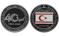 2023 YILI KUZEY KIBRIS TÜRK CUMHURİYETİ'NİN KURULUŞUNUN 40. YILI DARPHANE HATIRA GÜMÜŞ- SERTİFİKALI