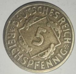 ALMANYA 1925 J   5 PFENNIG
