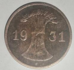ALMANYA 1931 F   1 PFENNIG