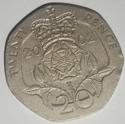İNGİLTERE  2002   20  PENCE