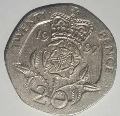 İNGİLTERE  1997   20  PENCE