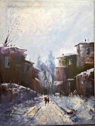 Tuval üzerine yağlıboya resim. Günaydın  imzalı. Çerçevesiz 40x50 cm.