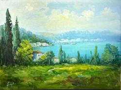 Tuval üzerine yağlıboya resim. Günaydın imzalı. Çerçevesiz 50x60 cm.