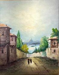 Tuval üzerine yağlıboya resim. Günaydın imzalı. Çerçevesiz 60x50 cm.
