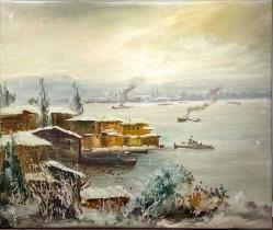 Tuval üzerine yağlıboya resim. Günaydın imzalı. Çerçevesiz 50x60 cm.