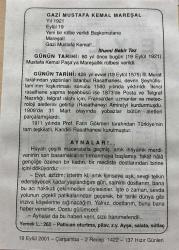 19 EYLÜL 2001 - TAKVİM YAPRAĞI - DOĞUM GÜNÜ HEDİYESİ - BÜYÜK SAATLİ MAARİF TAKVİMİ - ATATÜRK - İLHAMİ BEKİR TEZ- MUSTAFA KEMAL PAŞA'YA MAREŞALLIK RÜTBESİ VERİLDİ - İSTANBUL RASATHANESİ ŞEYHÜLİSLAM'IN KIŞKIRTMASIYLA 1580 DE YIKTIRILDI - AYNALAR ADLI YAZI