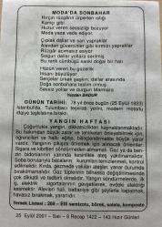 25 EYLÜL 2001 - TAKVİM YAPRAĞI - DOĞUM GÜNÜ HEDİYESİ - BÜYÜK SAATLİ MAARİF TAKVİMİ - VICTOR HUGO - YEZDAN BADUR - MODERN İTFAİYE TEŞKİLATININ KURULMASI - YANGIN HAFTASI
