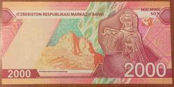 ÖZBEKİSTAN 2000 SOM 2021  ÇİL RESİMDEKİ ÜRÜN