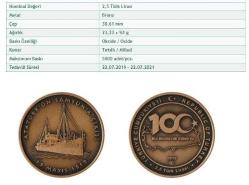 2019 Atatürk'ün Samsun'a Çıkışının 100. Yılı (Bronz) Darphane Hatıra Parası SERTİFİKALIDIR