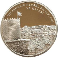 Antik Kentler Serisi No.15 ''Diyarbakır Hevsel Bahçeleri ve Kalesi'' 2021 (Gümüş) Darphane Hatıra Parası SERTİFİKALIDIR