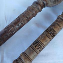 Antika Ahşap Seşper Gürz ,2 Adet