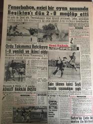 YENİ SABAH GAZETESİ 23 MAYIS 1960 YIL :23 SAYI :7615---Ankara da muhaberata sansür konuldu --Üniversite ve Yüksek Okullar Kapalı Kalacak --Gecekondular mezar sökmekten çekinmiyor --Nehru Herkes  sulhten  bahsediyor  fakat bu sulhu getirmiyor dedi --U-2 Uçak hadisesi için D.Partili liderler de Eisenhower i tutuyor --Bir ırz düşmanı taşlı tarlada linç ediyordu ---Yangında kızın babası da  hastanede öldü --İbrahim Çallı  dün vefat etti ---Çamur ve toz :Siyavuşgil --Trenle gönderilen çorap paketi içinden 60 gram morfin çıktı ---İstanbul Rehberi ---Grizu infilaklarını 6 saat önceden bildiren cihaz --Yüz binlerce ,İstanbullu dün mesirelere akın etti ---Dünyanın her tarafında sevilen pratik devlet adamı :Nehru ---Fenerbahçe ,ezici bir oyun sonunda Beşiktaş ı dün 2-0 mağlup etti ---Ordu Takımımız Belçika ya 1-0 yenildi ve ikinci oldu ---Adalet Baraja Düştü ---Sabrı tükenen kaleci Seyfi forvetin  yapamadığını yaptı --Sofya da Çetin iki metre ile birinci --Milliyet çıkmağa başladı --