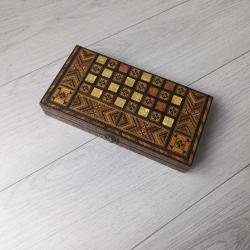 1980'lerden  Marküteri İşçilikli Mini Tavla - Dama