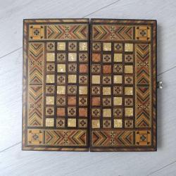 1980'lerden  Marküteri İşçilikli Mini Tavla - Dama