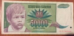 YUGOSLAVYA  50 000  DİNAR 1992?ÇOK  TEMİZ KAĞIT  PARA