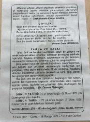 5 EKİM 2001 - TAKVİM YAPRAĞI - DOĞUM GÜNÜ HEDİYESİ - BÜYÜK SAATLİ MAARİF TAKVİMİ - DANİEL WEBSTER - GAZİ MUSTAFA KEMAL ATATÜRK - MEHMET EMİN YURDAKUL - DR.OSMAN NEBİOĞLU - İLK CUMHURİYET ALTINI BASILDI - KAYSERİ'DE İLK UÇAK FABRİKASI  HİZMETE GİRDİ