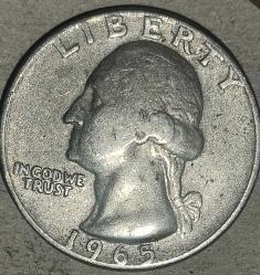 AMERİKA 1965  25 CENT ÇEYREK DOLAR