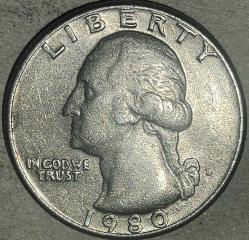 AMERİKA 1980  25 CENT ÇEYREK DOLAR