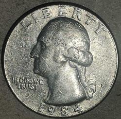 AMERİKA 1984   25 CENT ÇEYREK DOLAR
