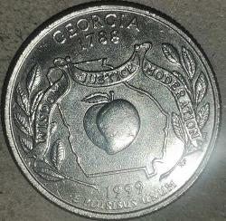 AMERİKA 1999 D   25 CENT ÇEYREK DOLAR  HATIRA  GEORGIA